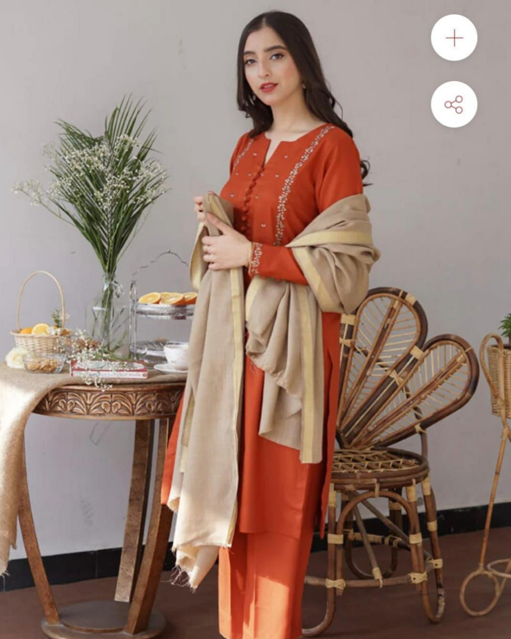 DNANAK 3PC Embriodered Winter Suit