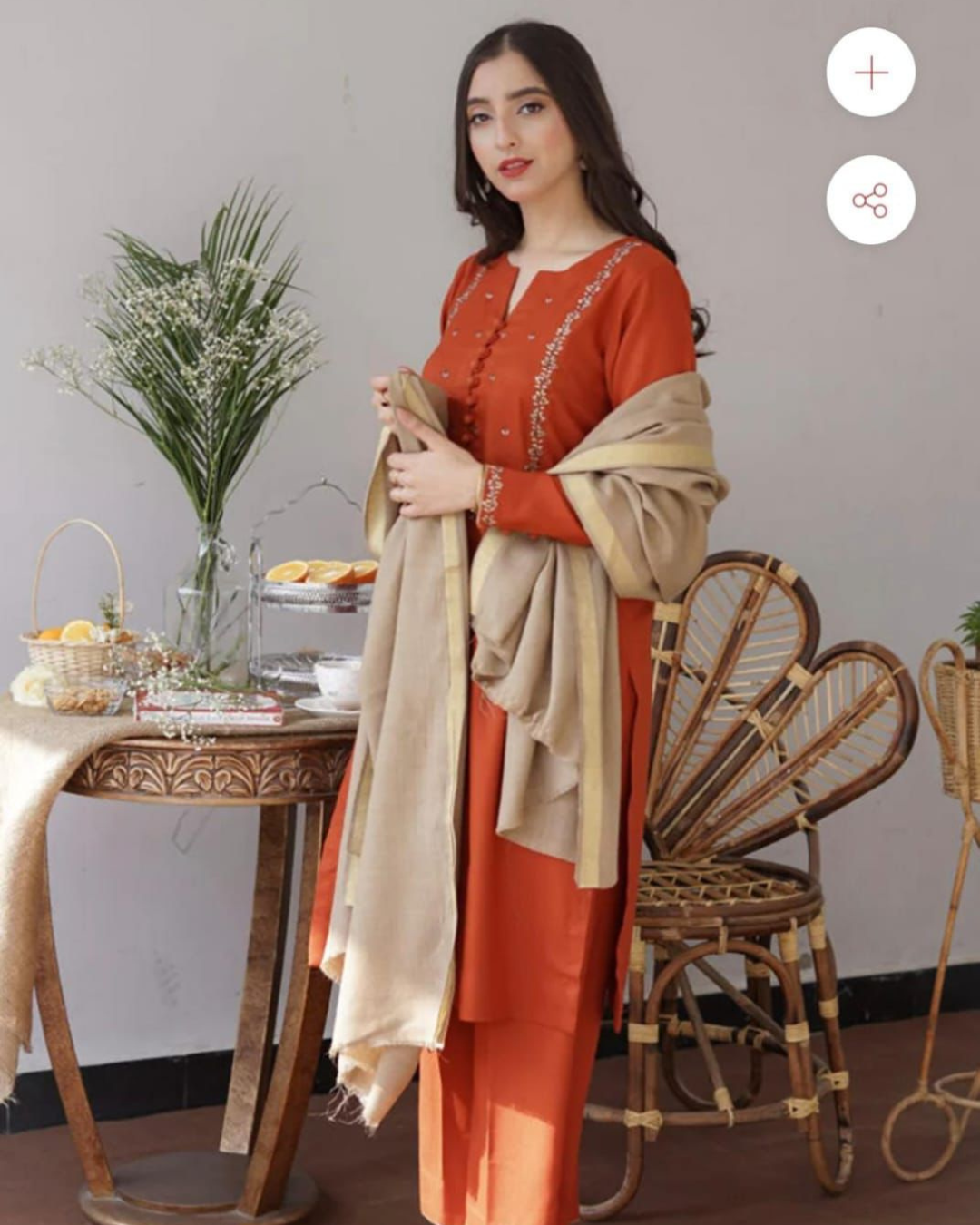 DNANAK 3PC Embriodered Winter Suit