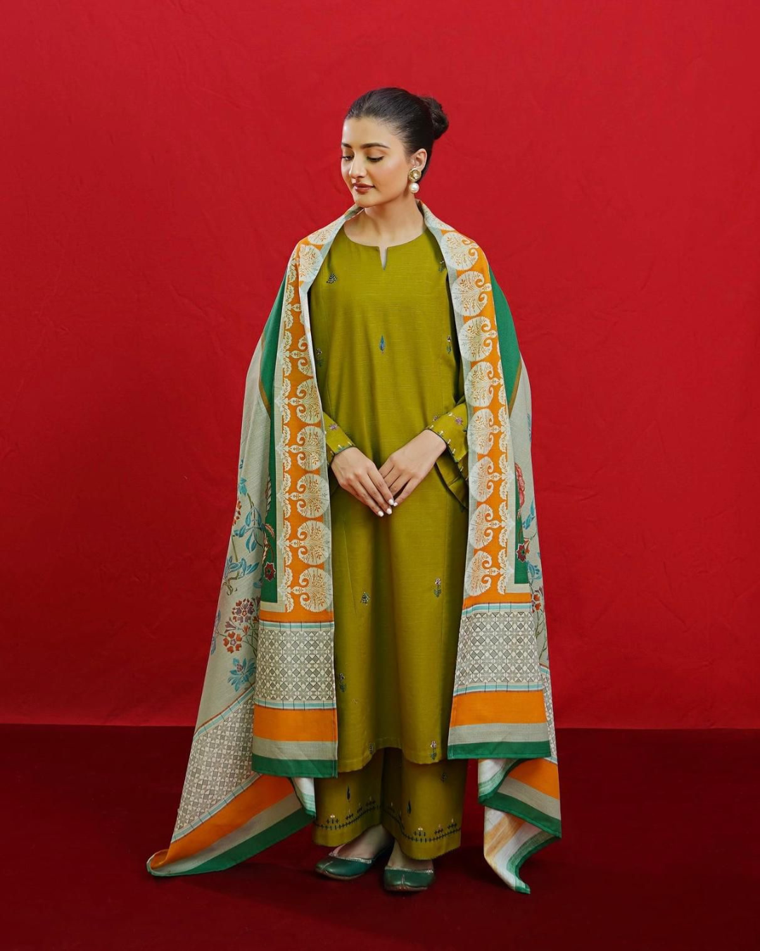 DHANAK 3PC Embroidered Winter Suit