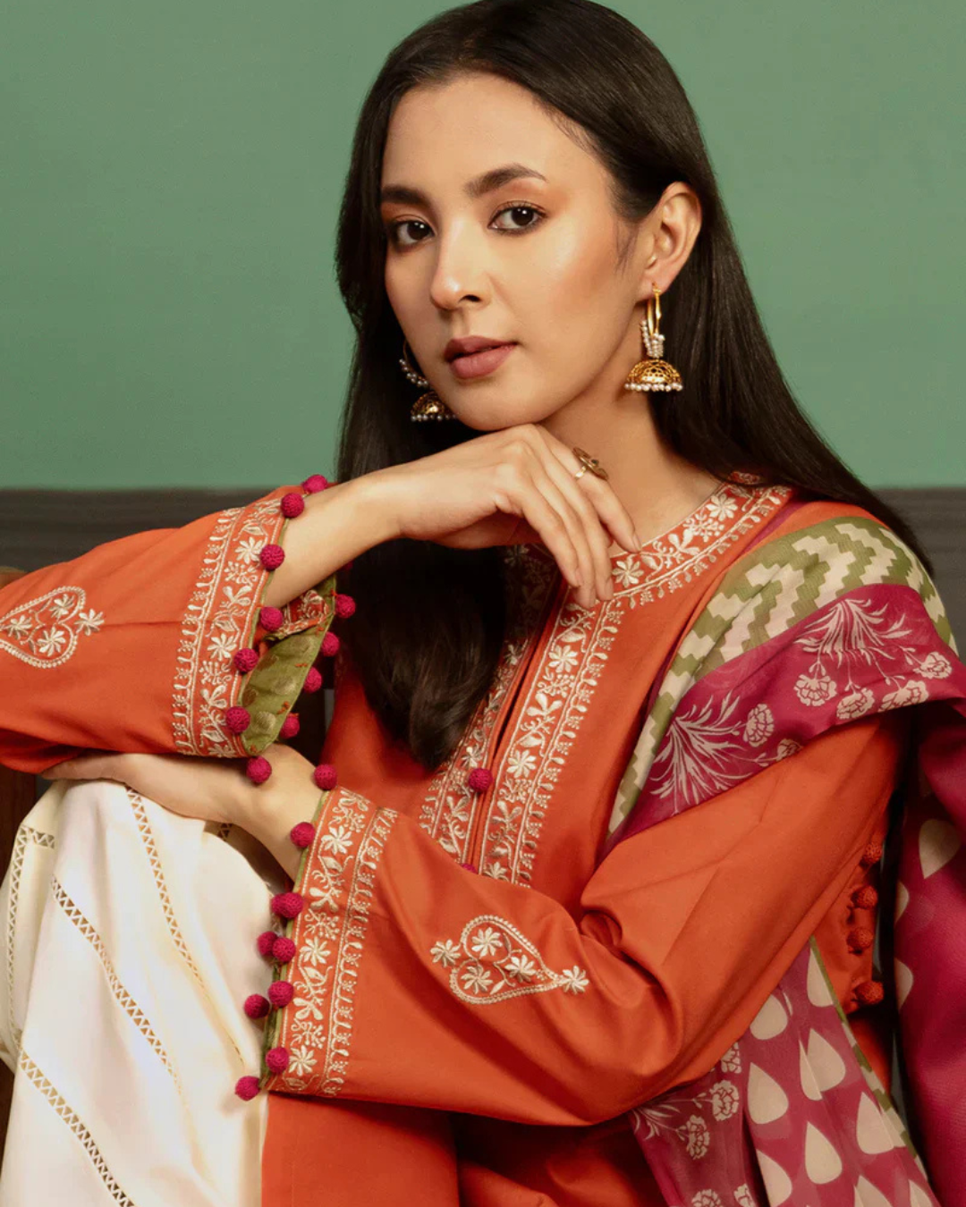DHANAK 3PC Embroidered Winter Suit