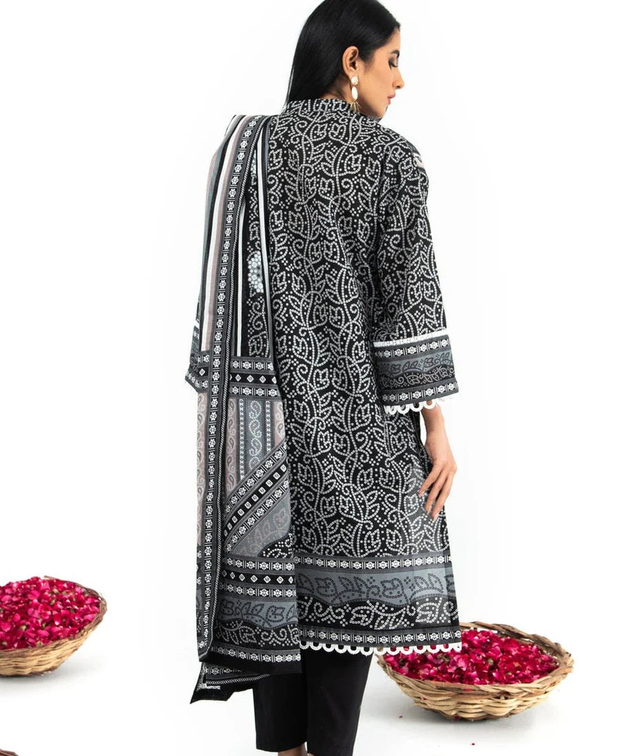 GULL AHMAD Printed Khaddar 3PC Suit