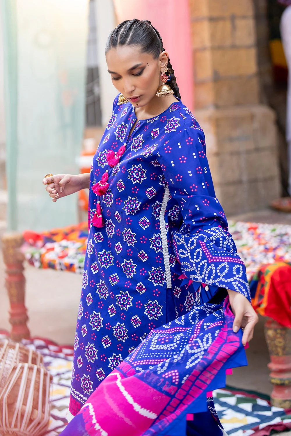 GULL AHMAD Printed Khaddar 3PC Suit