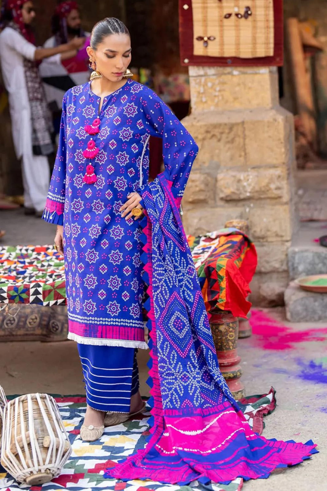 GULL AHMAD Printed Khaddar 3PC Suit