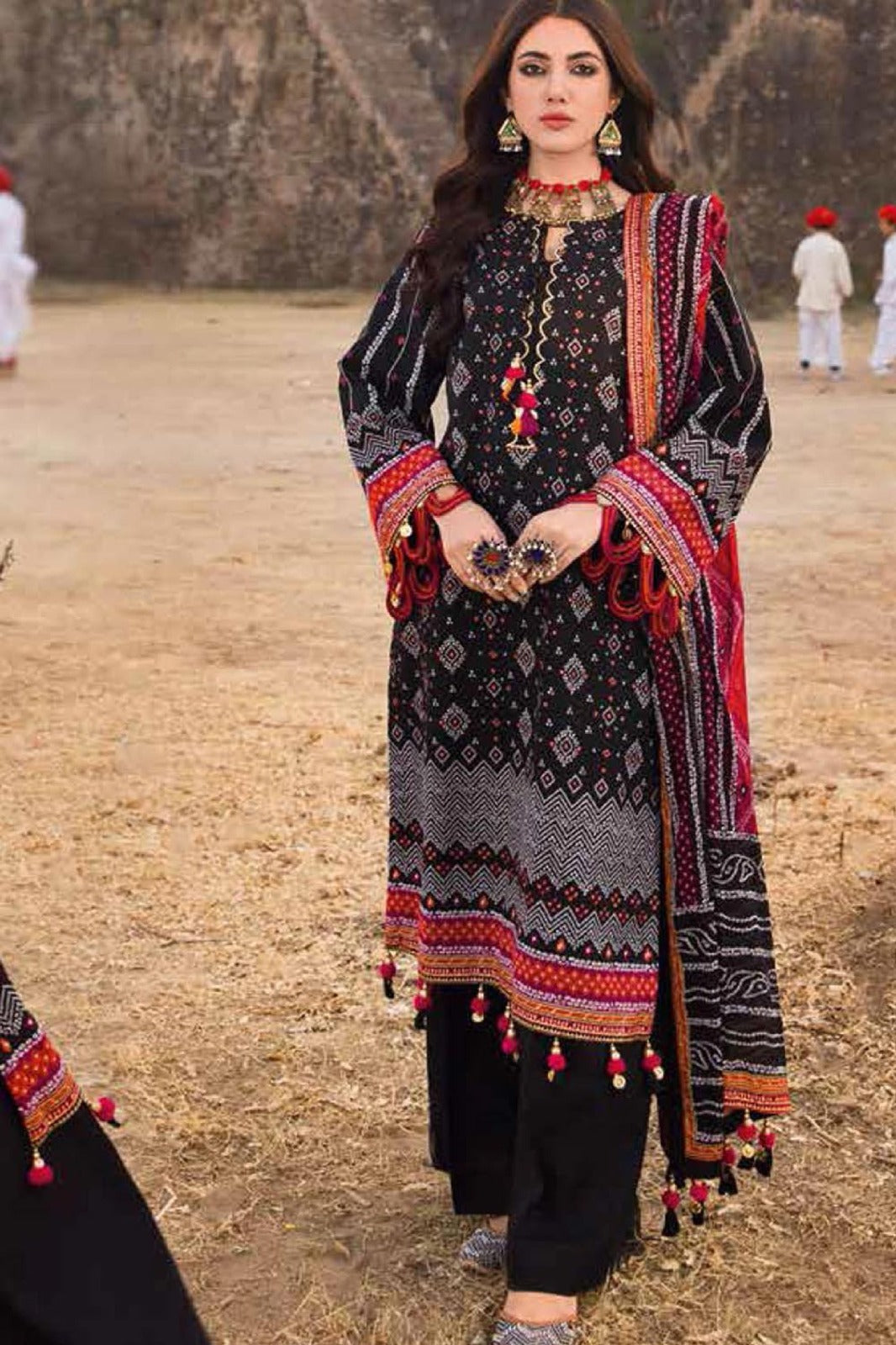 GULL AHMAD Printed Khaddar 3PC Suit
