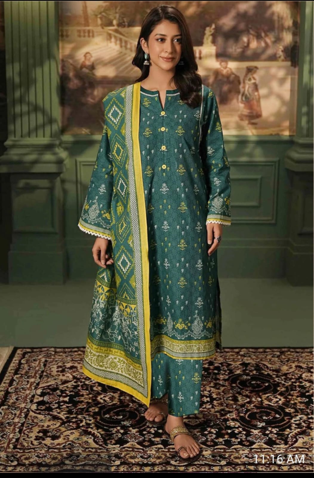 KHAADI PRINTED VISCOSE Winter Suit