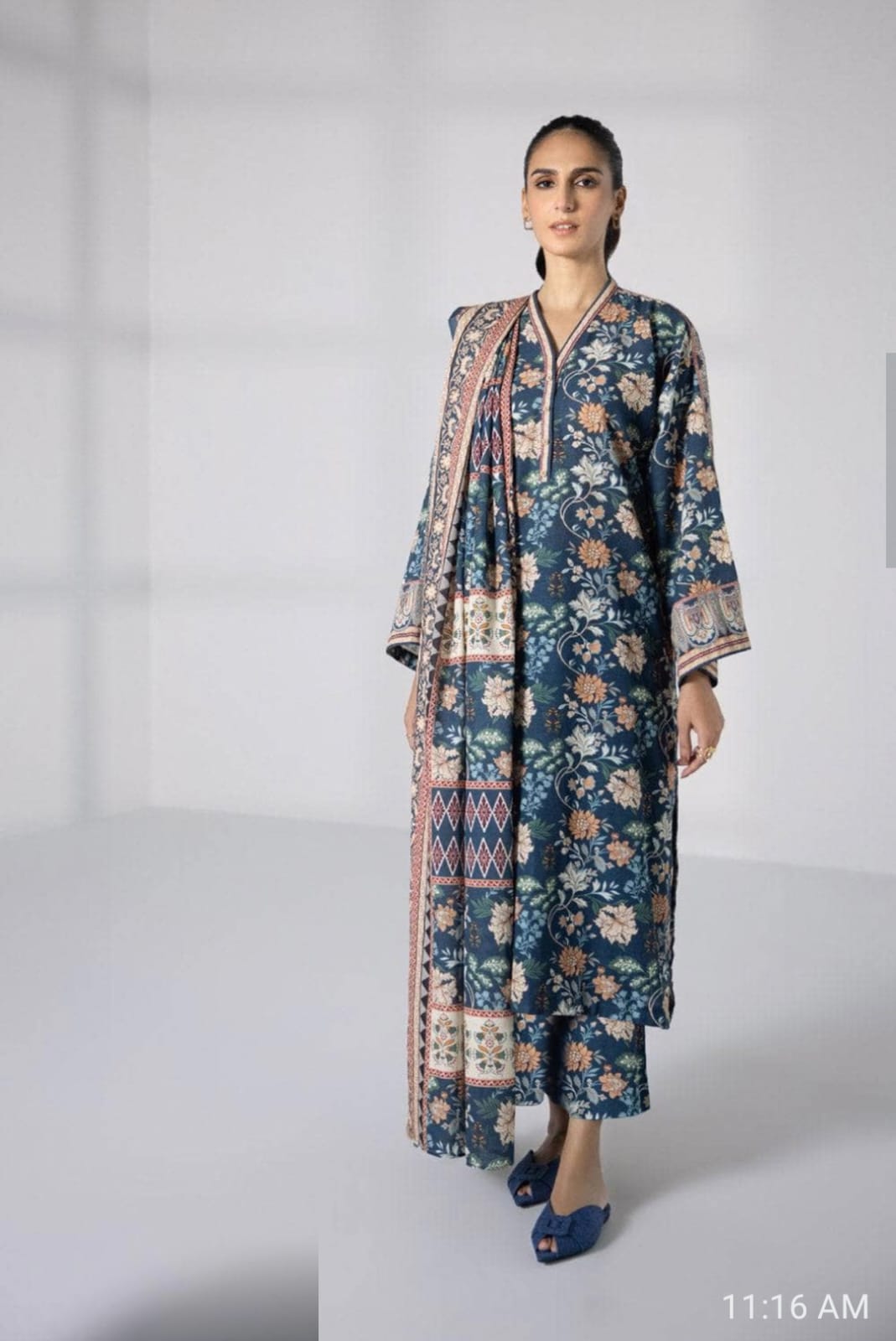 KHAADI PRINTED VISCOSE Winter Suit