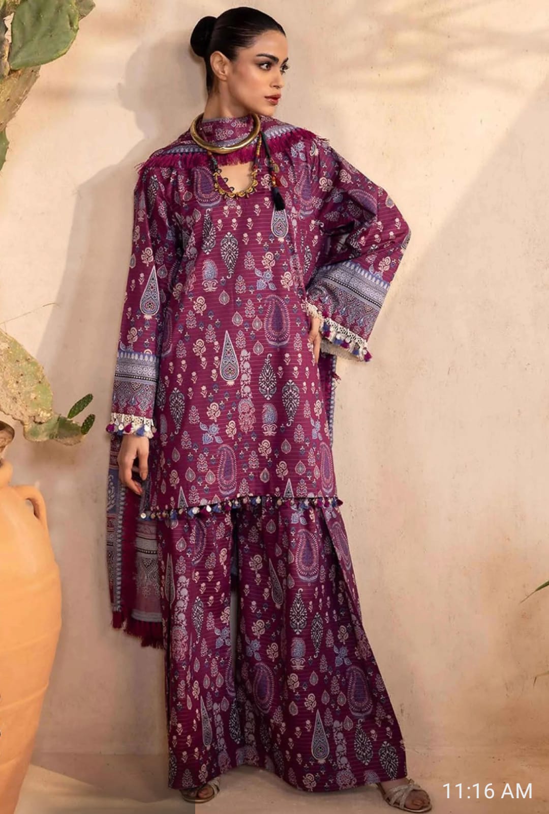 KHAADI PRINTED VISCOSE Winter Suit