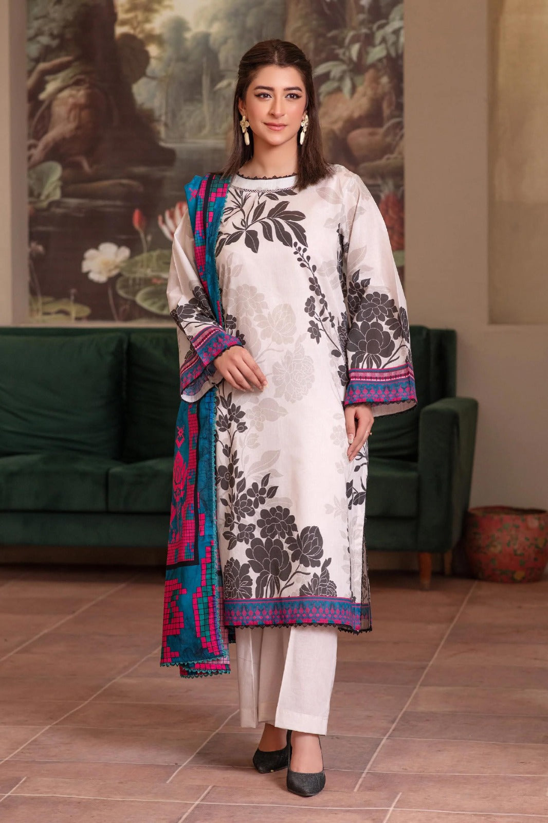 CROSS STICH Printed Khaddar 3PC