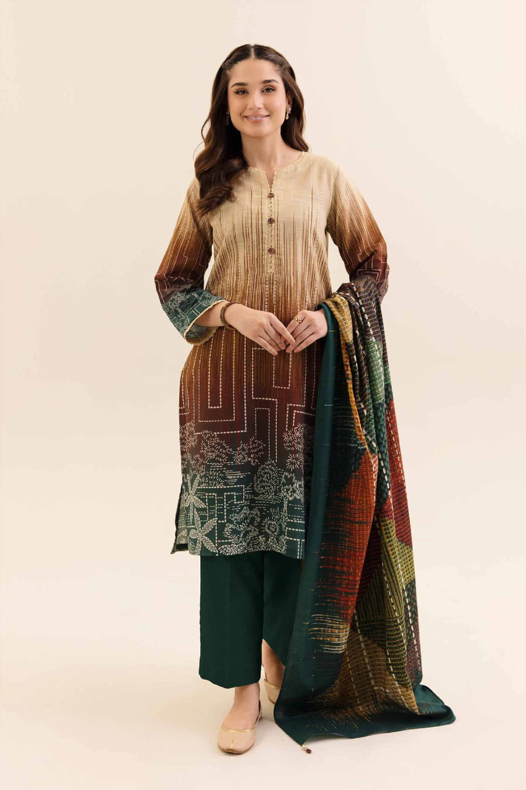 CROSS STICH Printed Khaddar 3PC
