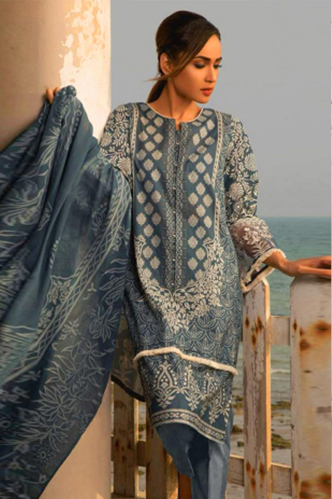 CROSS STICH Printed Khaddar 3PC