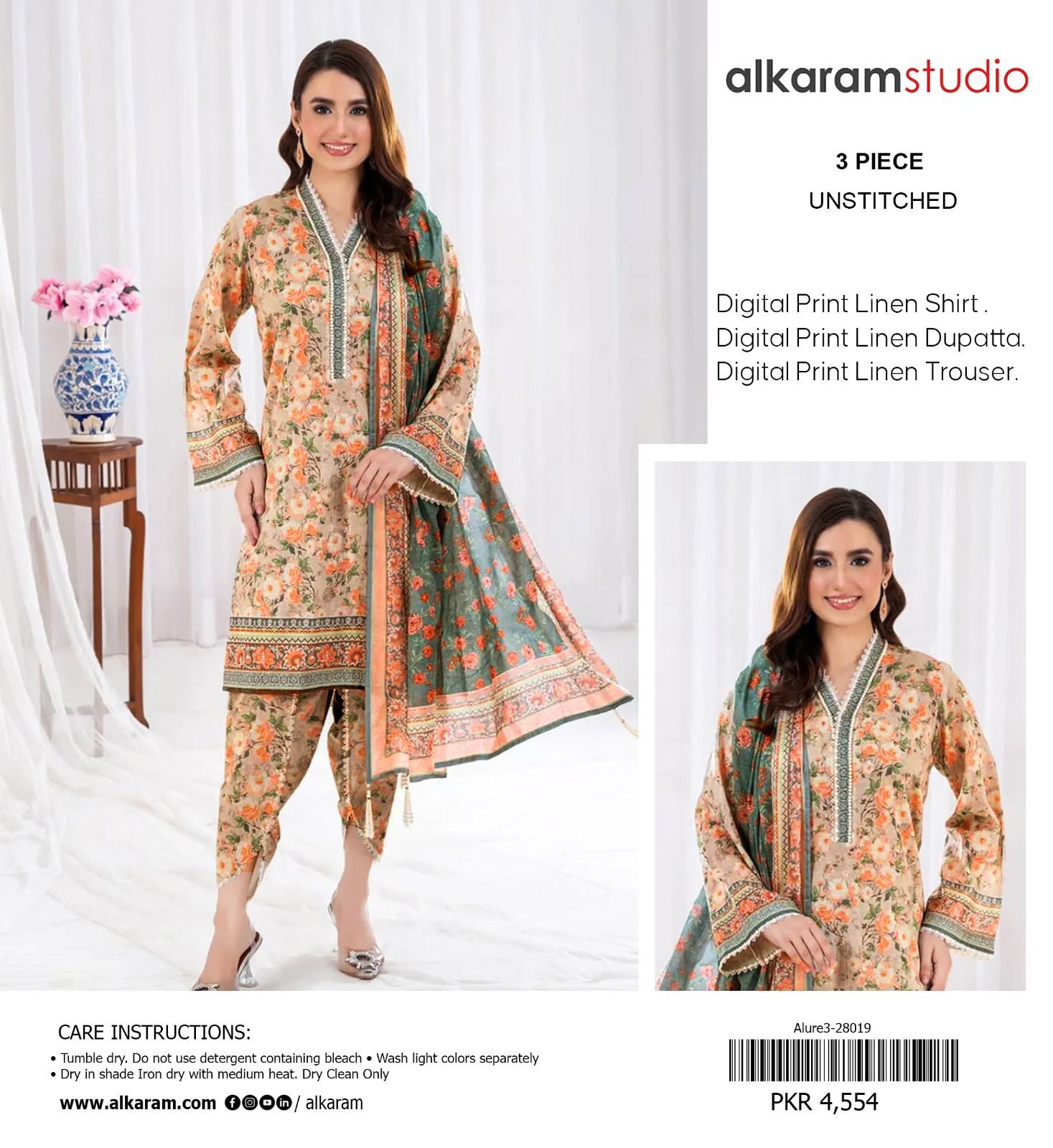 ALKARAM Printed Linen