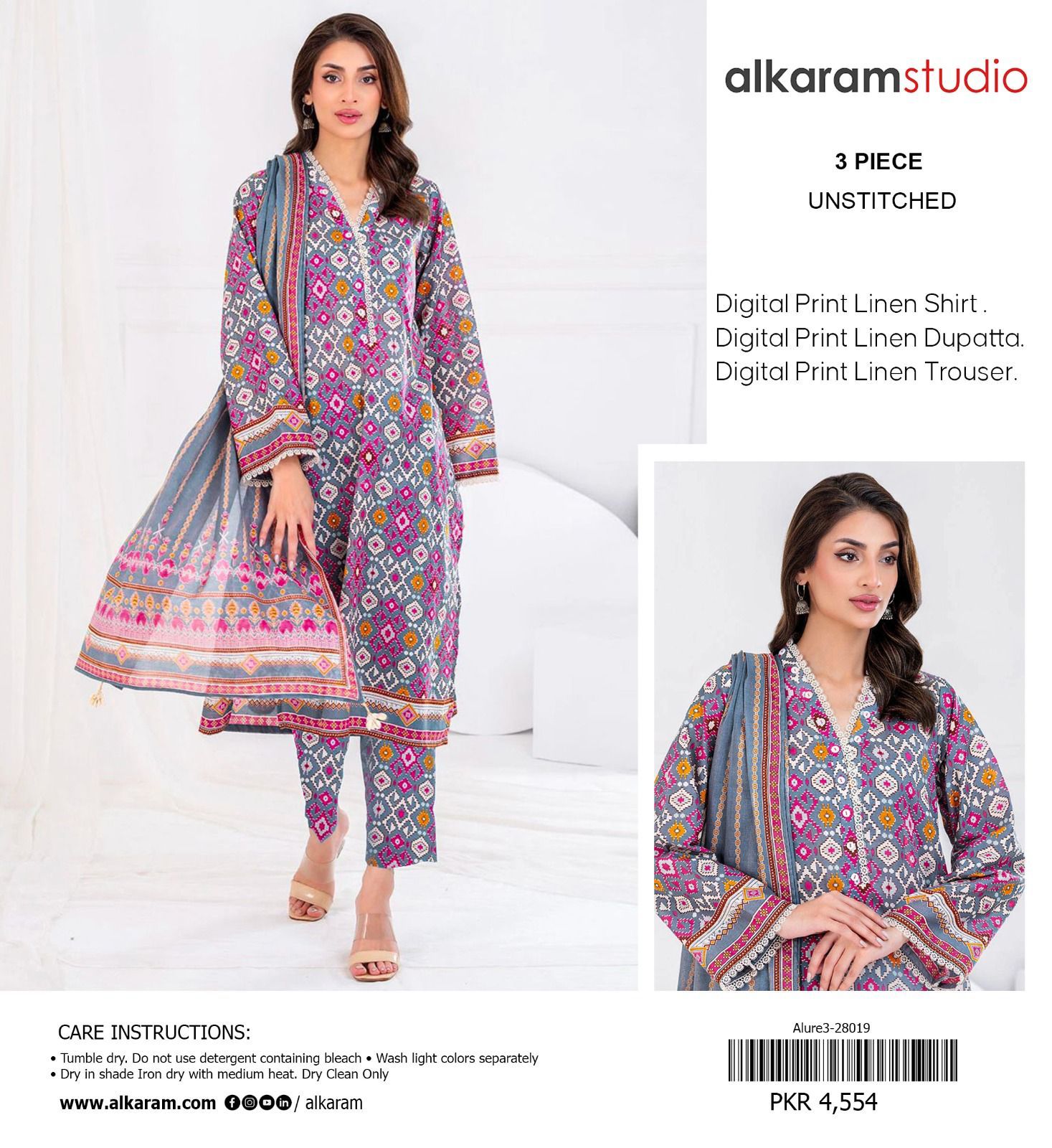 ALKARAM Printed Linen