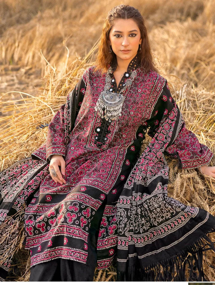 GULL AHMAD printed Khaddar 3PC Suit