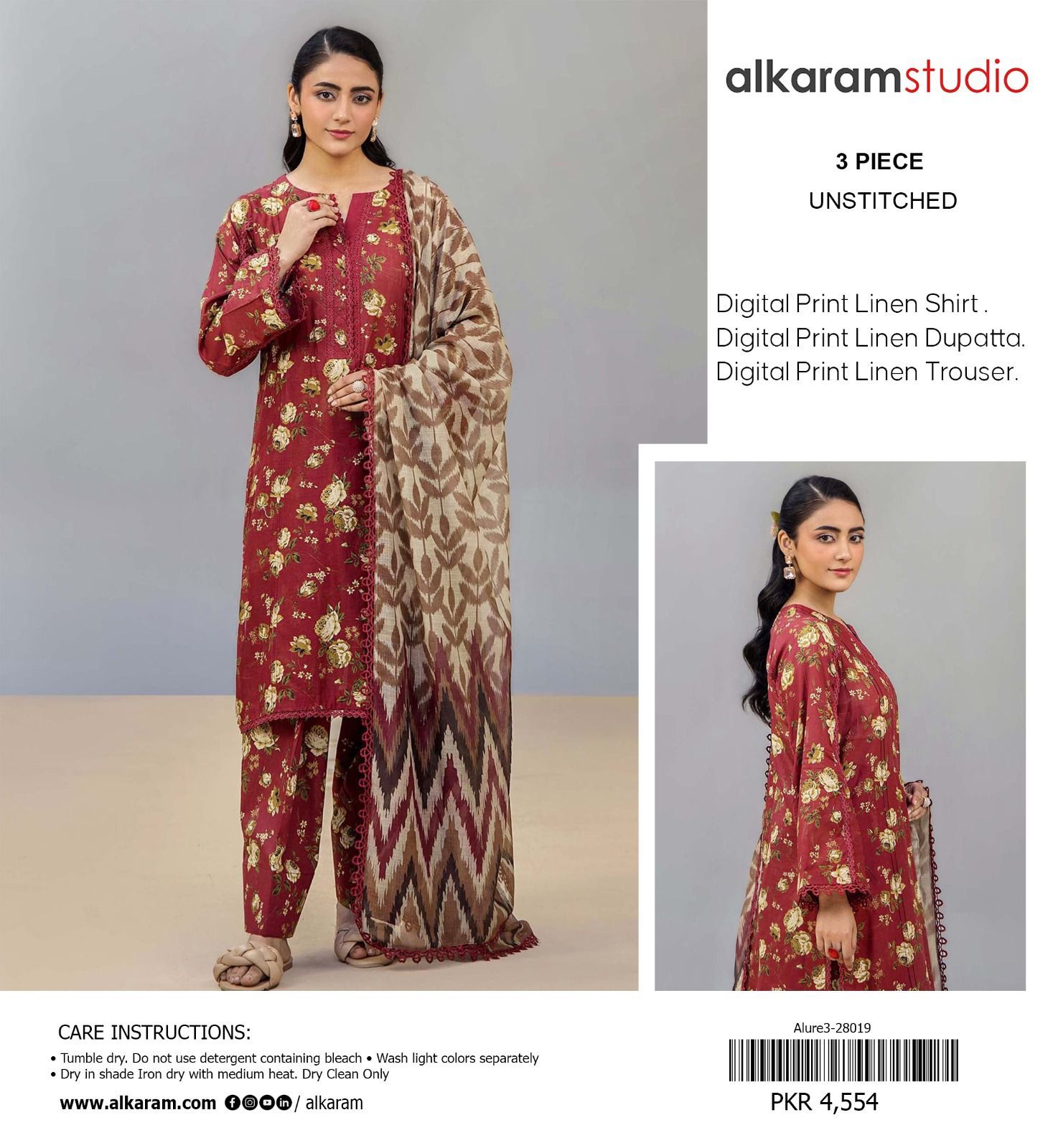 ALKARAM Printed Linen
