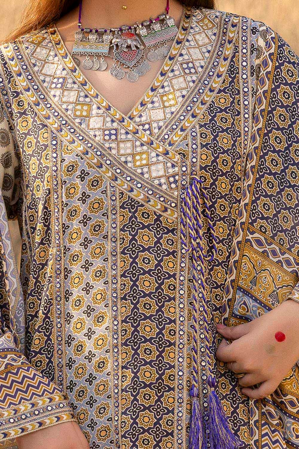 GULL AHMAD Printed Khaddar 3PC Suit
