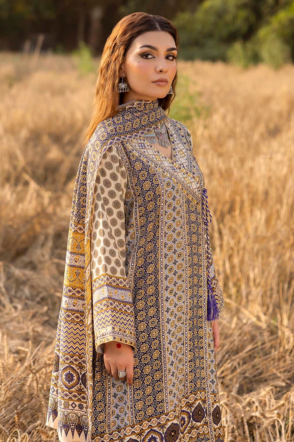 GULL AHMAD Printed Khaddar 3PC Suit